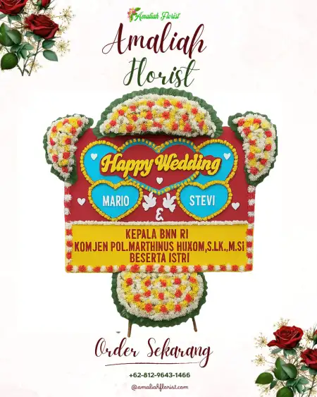 Papan Bunga Pernikahan Miri Manasa